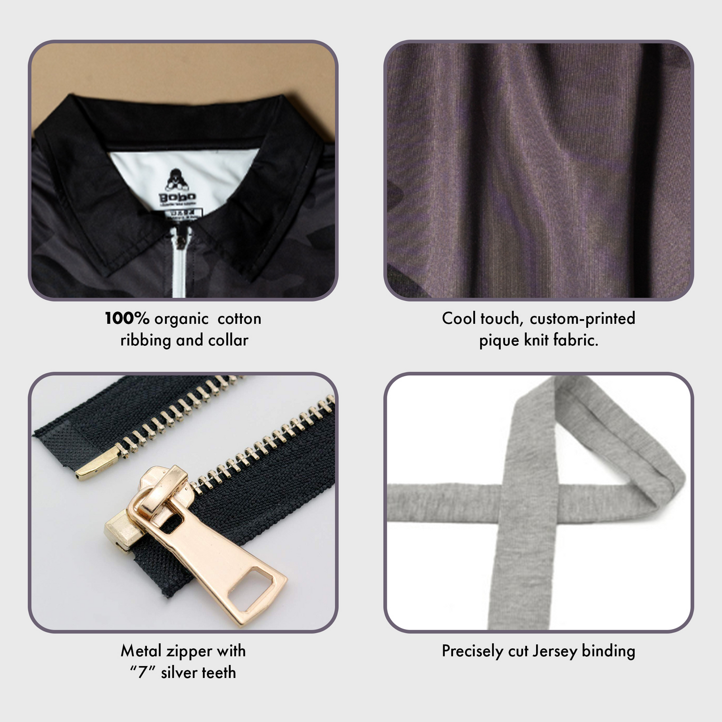 BoBo Zipper Polo Tshirt Dark Brown